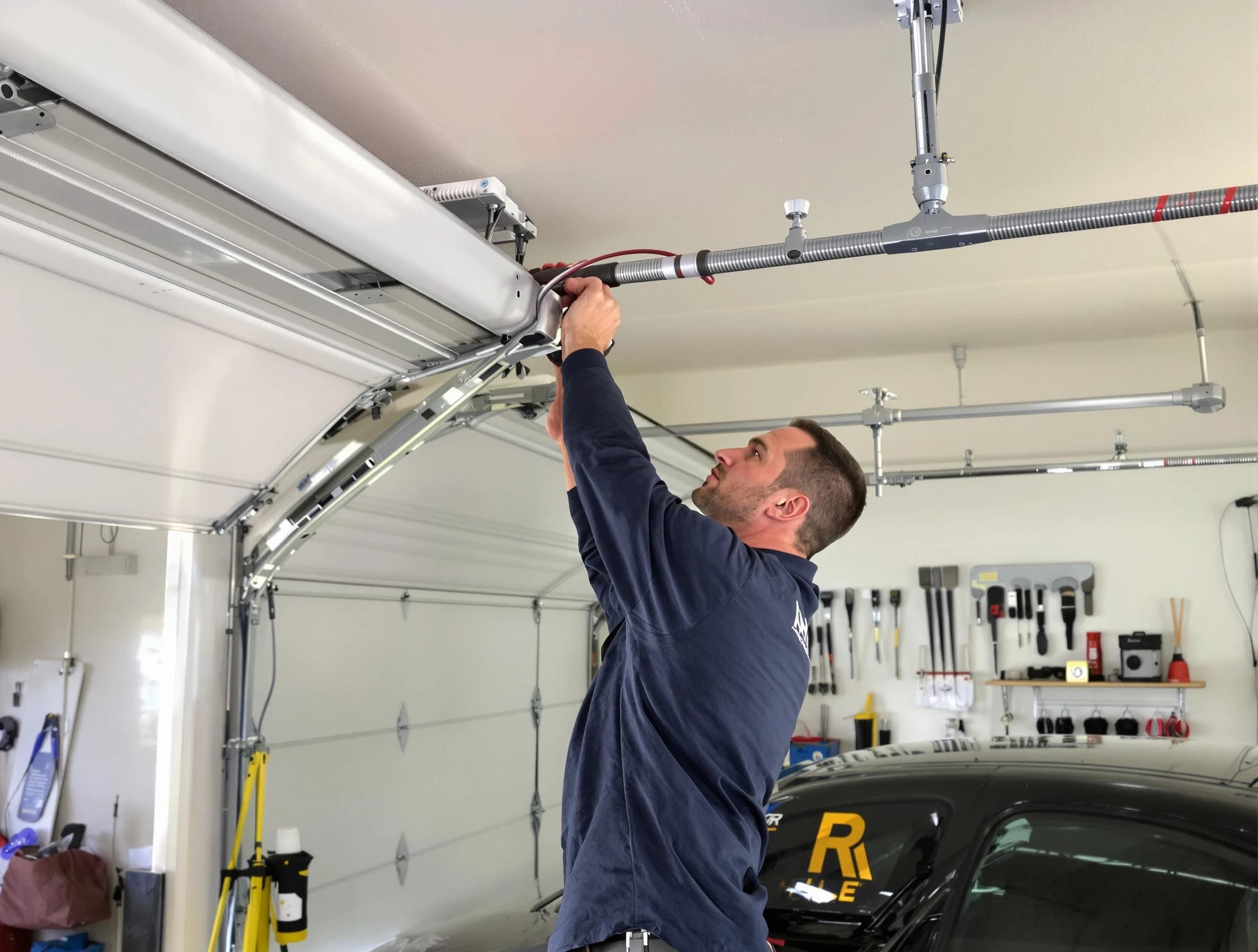 Holladay Garage Door Repair technician performing garage door cable repair in Holladay